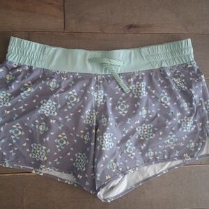 Patagonia Gray and Mint Patterned Shorts